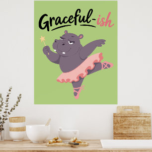 Graciös-ish flodhäst ballerina poster