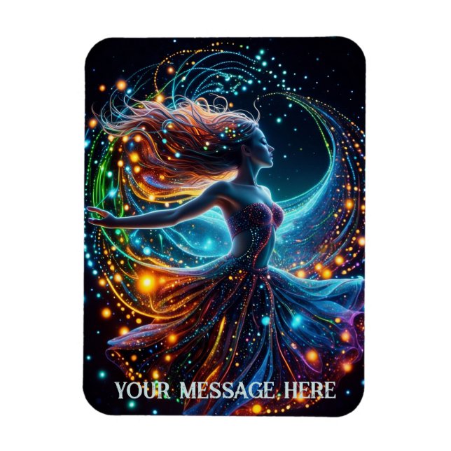 Graciös kvinnlig galaxdansare magnet (Vertikal)