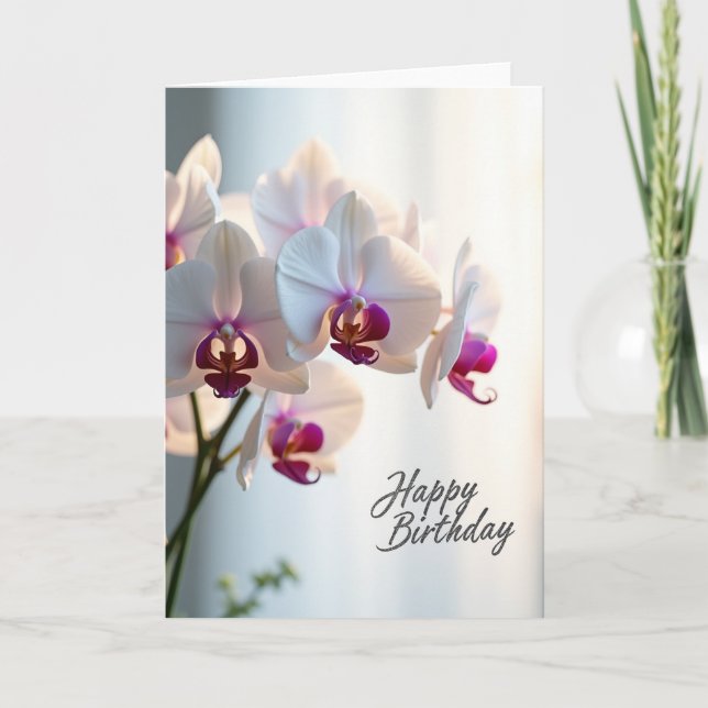 Graciös Orchidé Födelsedagskort Kort (Framsida)
