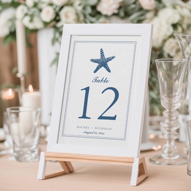 Graciös sjöstjärna | Bordnummer Inbjudningar (Skapare uppladdad)