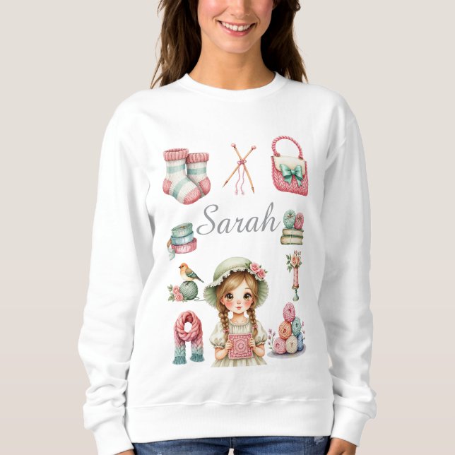 Graciös stickad sweatshirt t shirt (Framsida)