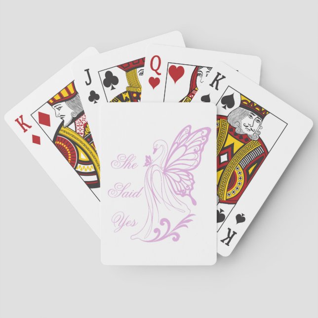 Graciös svan med fjärilsvingar casinokort (Baksidan)