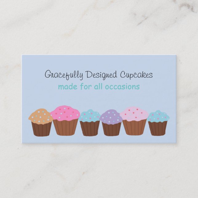 Graciöst designade cupcakes visitkort (Framsida)