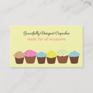Graciöst designade cupcakes visitkort