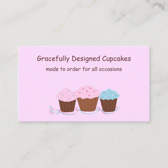 Graciöst designade cupcakes visitkort (Framsida)