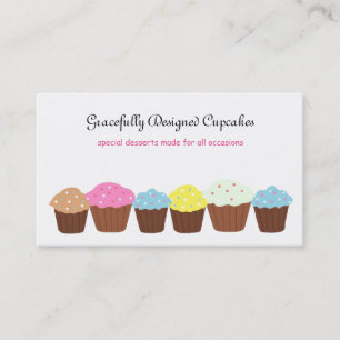 Graciöst designade cupcakes visitkort