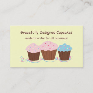 Graciöst designade cupcakes visitkort