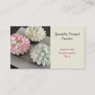Graciöst designade cupcakes visitkort