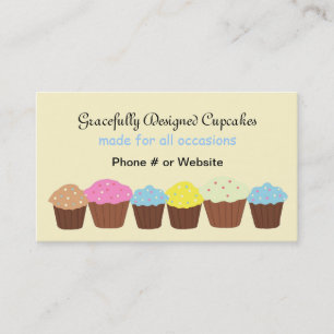 Graciöst designade cupcakes visitkort