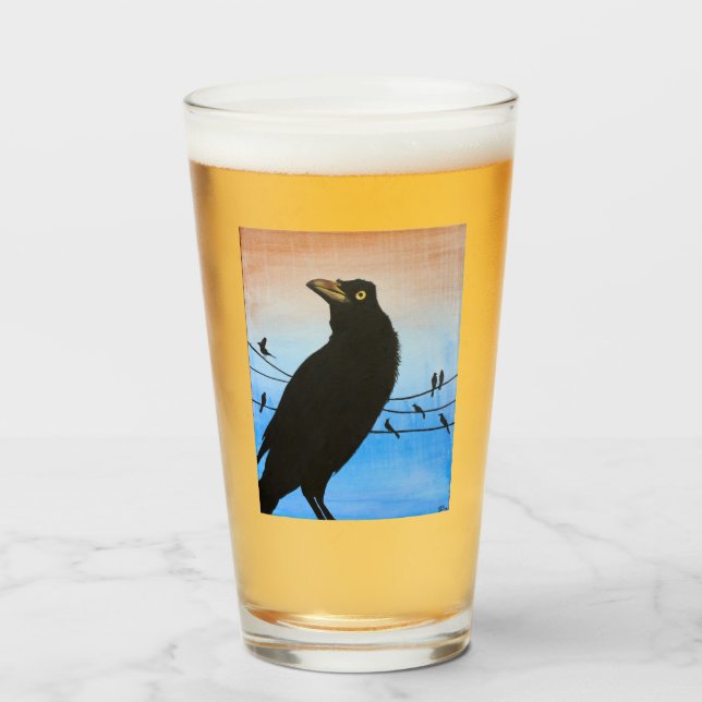 Grackle Austin Texas Fågel Fågel Vilda Djur Målnin Glaskopp (Framsida fylld)
