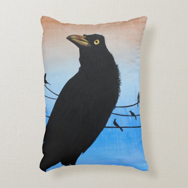 Grackle Austin Texas Fågel Fågel Vilda Djur Målnin Prydnadskudde (Framsidan(Vertikal))