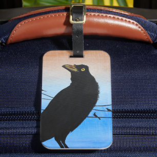 Grackle Austin Texas Fågelälskare Vilda Djur Målni Bagagebricka