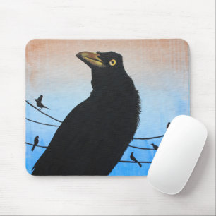 Grackle Austin Texas Fågelälskare Vilda Djur Målni Musmatta