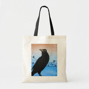 Grackle Austin Texas Svart Fågel Vilda Livets Måln Tygkasse