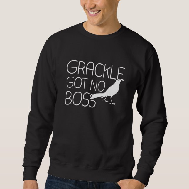 Grackle Gots No Chef Grackle Bird Lång Ärmad Tröja (Framsida)