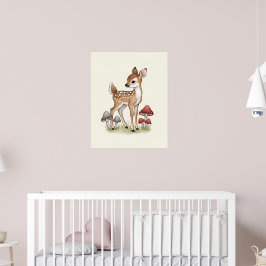Gracnice Fawn Woodland Nursery Poster