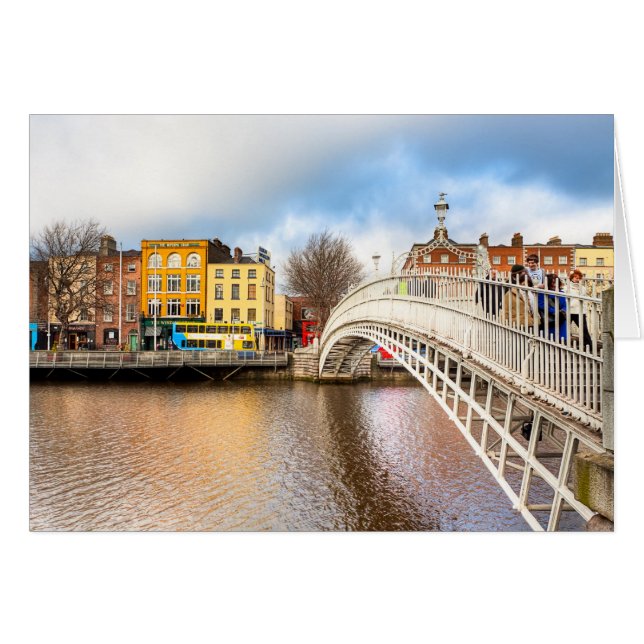 Gracnice Ha'Penny Bridge - Dublin, Irland Hälsningskort (Framsidan Horizontal)