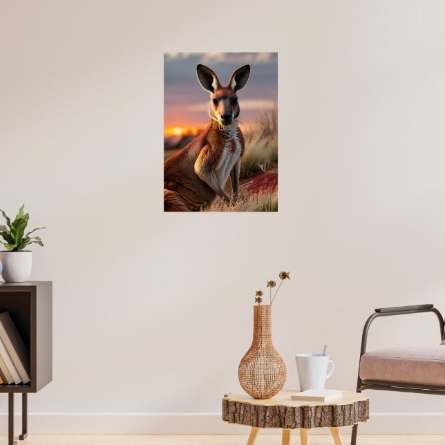 Gracnice Kangaroo vid Sunset Poster (Vardagsrum 3)