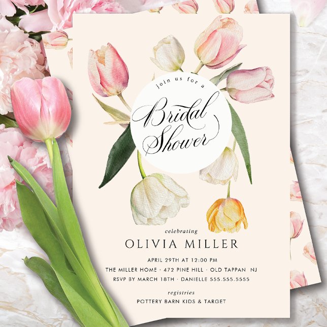 Gracnice Tulips Baby Shower-inbjudan Inbjudningar (Skapare uppladdad)