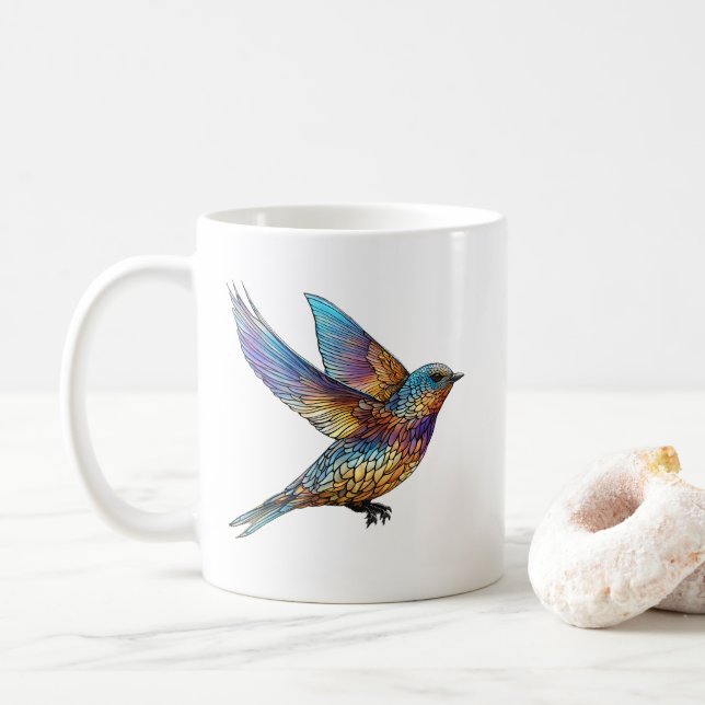 "Gracval Aviator" Swift Bird med flera färgader Kaffemugg (Med munk)