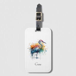 Gracval Crane: Watercolor Art, anpassningsbar Bagagebricka