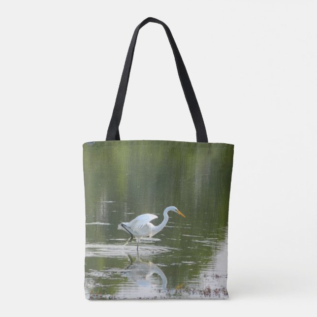 Gracval Egret Tote Bag Tygkasse (Baksida)