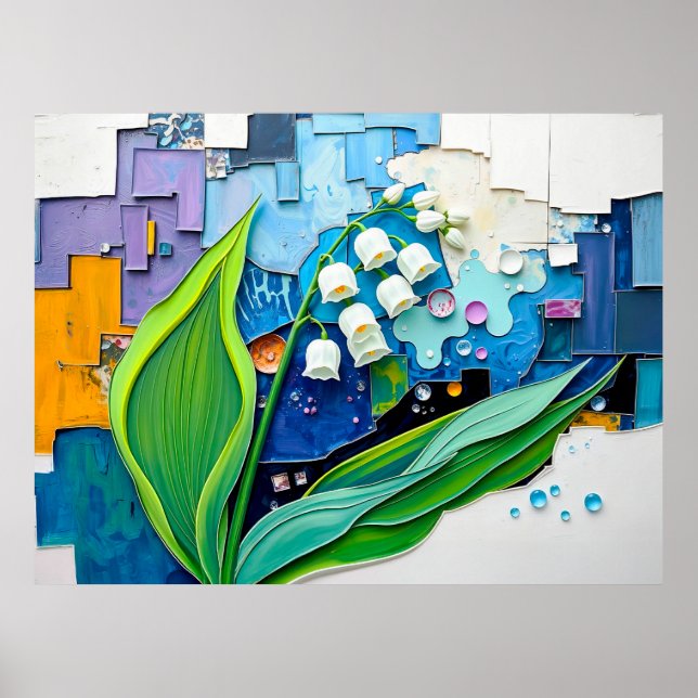 Gracval Lily i Valley i Modern Abstrakt Sty Poster (Framsidan)