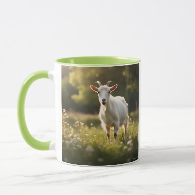 "Gracval White Goat - Serene Farm Life Mugg (Vänster)