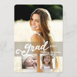 Grad2016 Modern Girl Photo Studenten-meddelande Inbjudningar