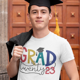 Grad 2023 fet färgstark studenten T-Shirt