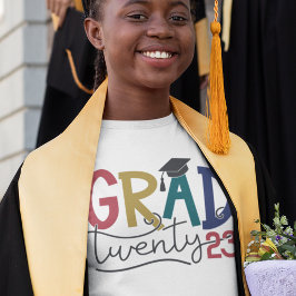 Grad 2024 fet färgstark studenten t shirt