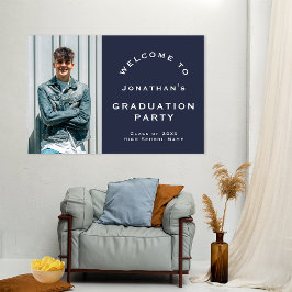 Grad 2025 Male Photo Welcome Studentfest Navy Poster