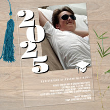 Grad 2025 Modern Photo White and Black Coola Party