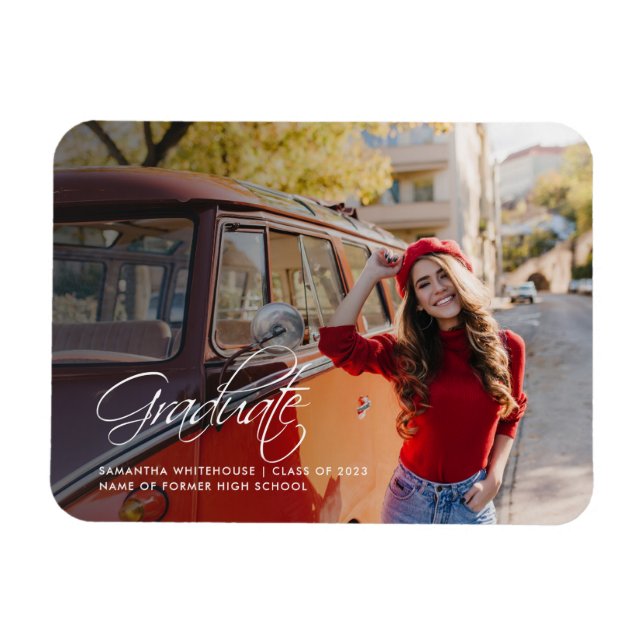 Grad 2025 Photo Studenten-meddelande Magnet (Horisontell)
