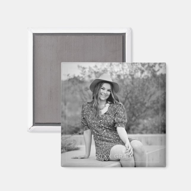 Grad 20XX Photo Timless Keepsaké Student Magnet (Front/Back)