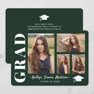 Grad 4 Fotokollage Modern Script Grönt Meddelande