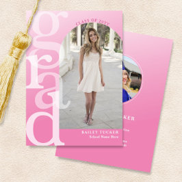 GRAD Arch Photo Rosa Ombre Studenten-meddelande Tack Kort