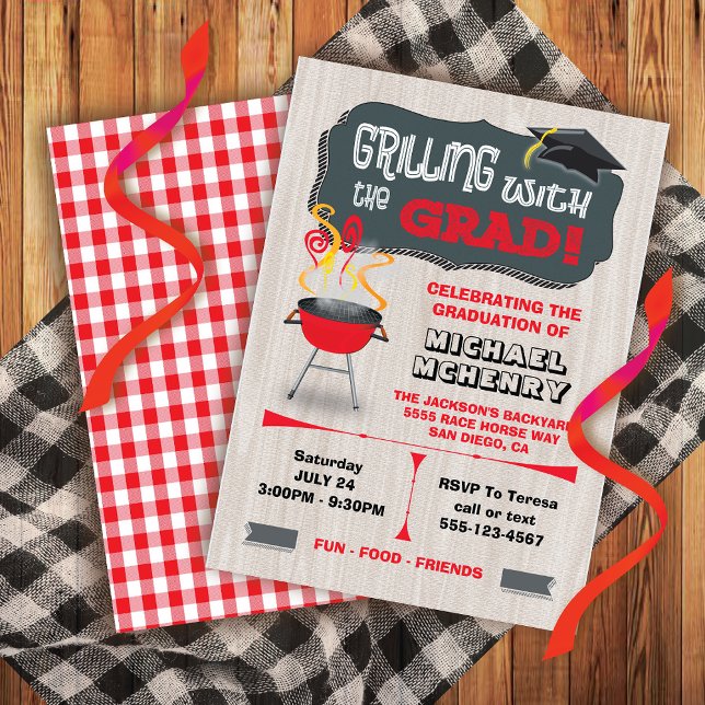 Grad BBQ-Studentfest Inbjudningar (Skapare uppladdad)