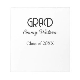 Grad bold letter graduation name class of 20XX sim Anteckningsblock