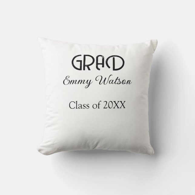 Grad bold letter graduation name class of 20XX sim Kudde (Framsida)