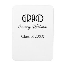 Grad bold letter graduation name class of 20XX sim Magnet