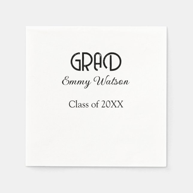 Grad bold letter graduation name class of 20XX sim Pappersservett (Framsidan)