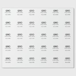 Grad bold letter graduation name class of 20XX sim Presentpapper