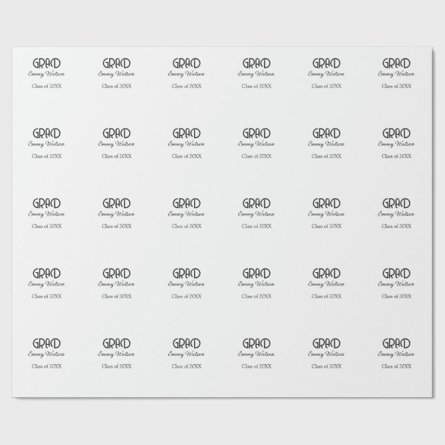 Grad bold letter graduation name class of 20XX sim Presentpapper (Platt)