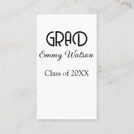 Grad bold letter graduation name class of 20XX sim Visitkort
