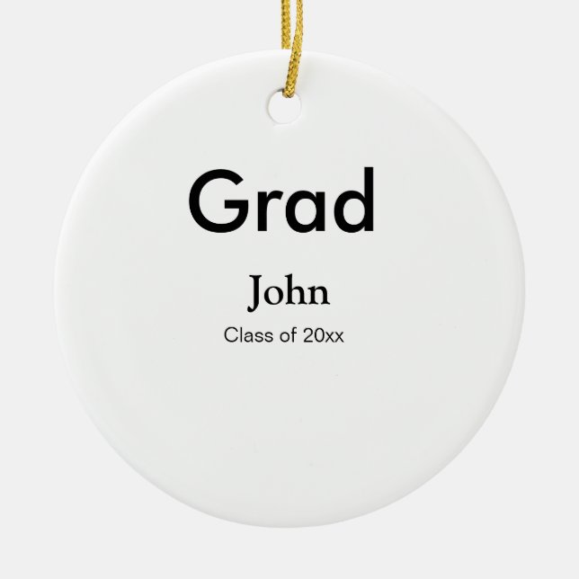 grad boylägg till gratulerar datumårstext för namn julgransprydnad keramik (Framsidan)