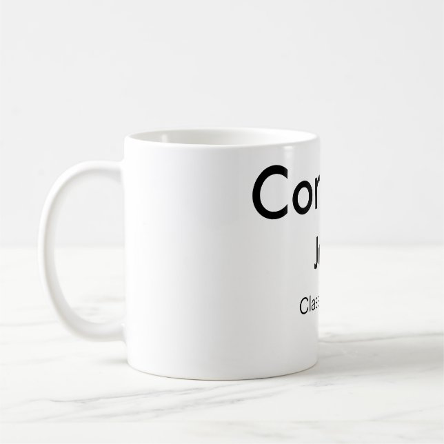 grad boylägg till gratulerar datumårstext för namn kaffemugg (Vänster)