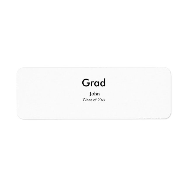 grad boylägg till gratulerar datumårstext för namn returadress etikett (Framsidan)