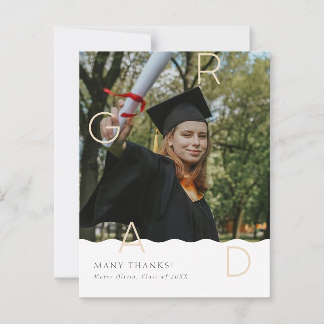 GRAD brev i folie med vågigt kant Tack Kort (Framsida)