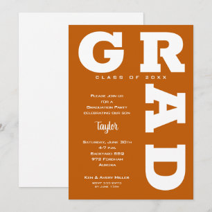 GRAD Burnt Orange Studenten Inbjudningar